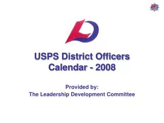 USPS District Officers Calendar - 2008