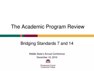 The Academic Program Review