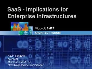 SaaS - Implications for Enterprise Infrastructures
