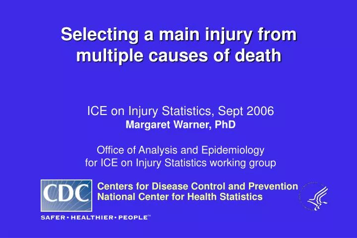 selecting a main injury from multiple causes of death