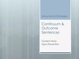 instructional strategies continuum outcome sentences