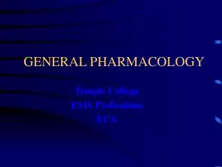 GENERAL PHARMACOLOGY