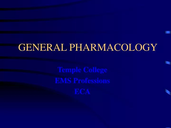 general pharmacology