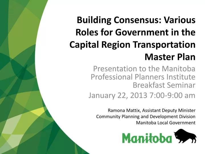 building consensus various roles for government in the capital region transportation master plan