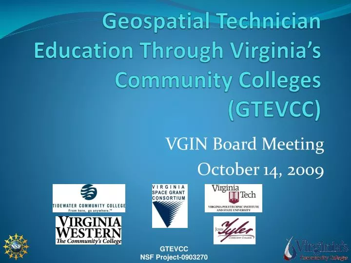 geospatial technician education through virginia s community colleges gtevcc