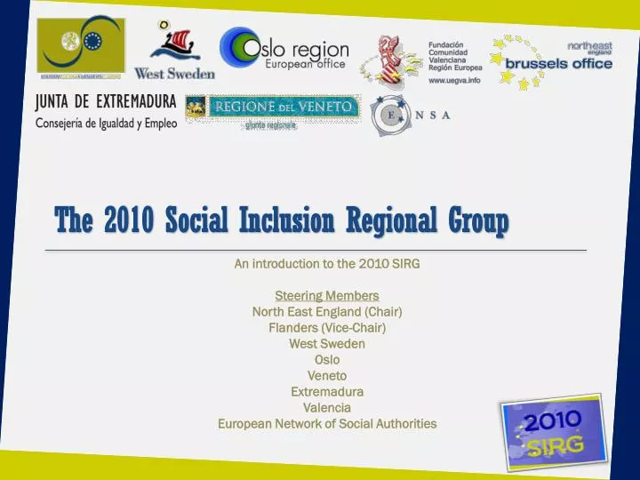 the 2010 social inclusion regional group