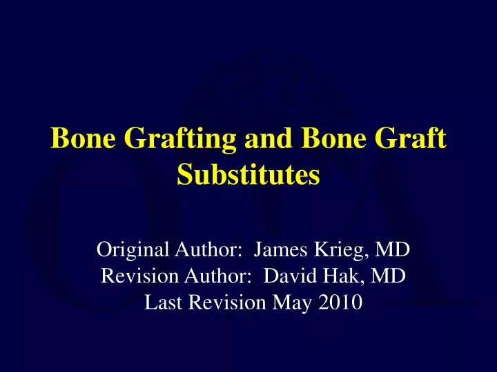 bone grafting and bone graft substitutes