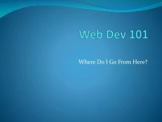 Web Dev 101