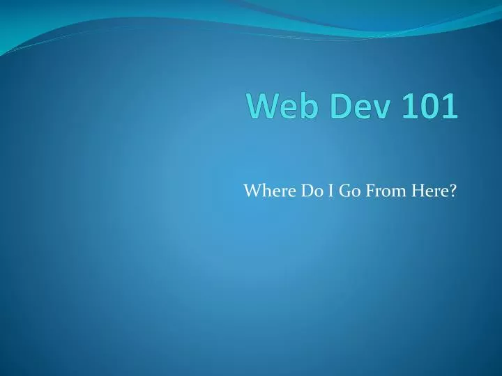 web dev 101