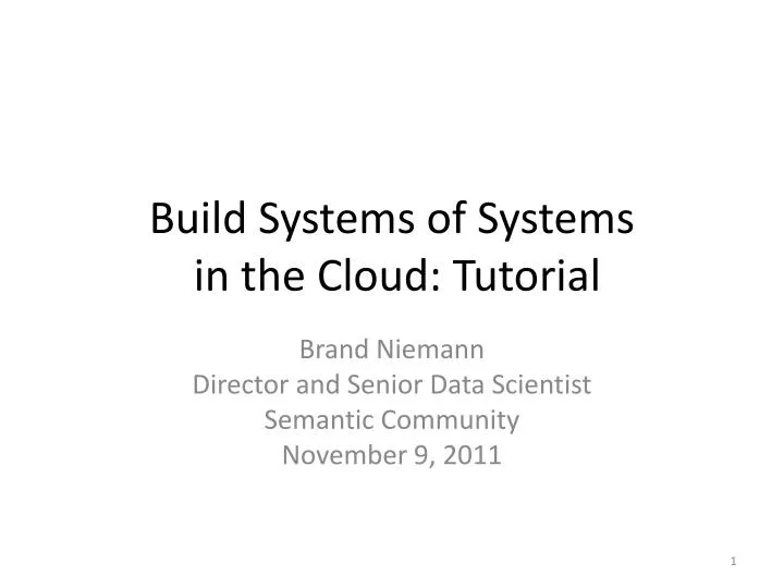 build systems of systems in the cloud tutorial