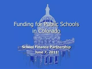 Funding for Public Schools in Colorado