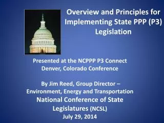 Overview and Principles for Implementing State PPP (P3) Legislation