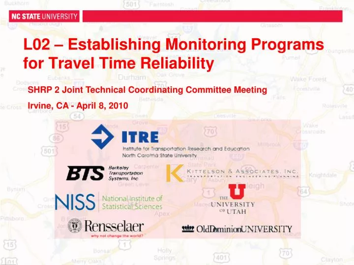 l02 establishing monitoring programs for travel time reliability
