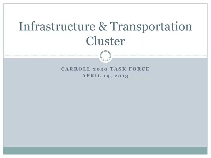 infrastructure transportation cluster