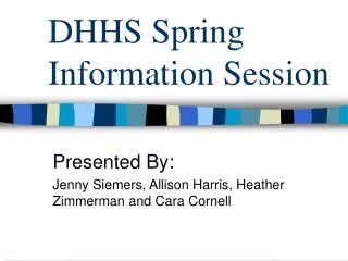 DHHS Spring Information Session