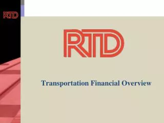 Transportation Financial Overview