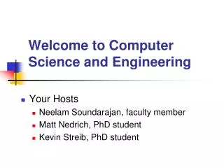 Welcome to Computer Science and Engineering