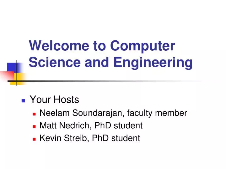 welcome to computer science and engineering