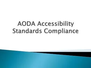 AODA Accessibility Standards Compliance