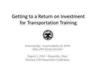 Getting to a Return on Investment for Transportation Training