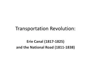 Transportation Revolution: