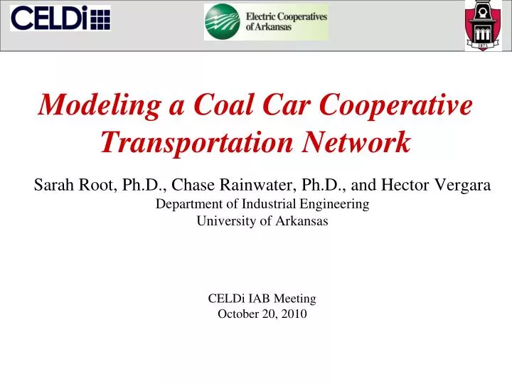 modeling a coal car cooperative transportation network