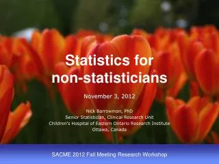 Statistics for non-statisticians