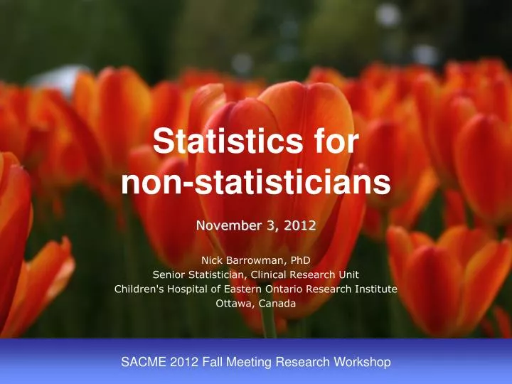 statistics for non statisticians