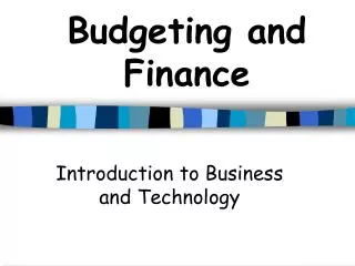 Budgeting and Finance