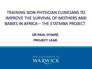 TRAINING NON-PHYSICIAN CLINICIANS TO