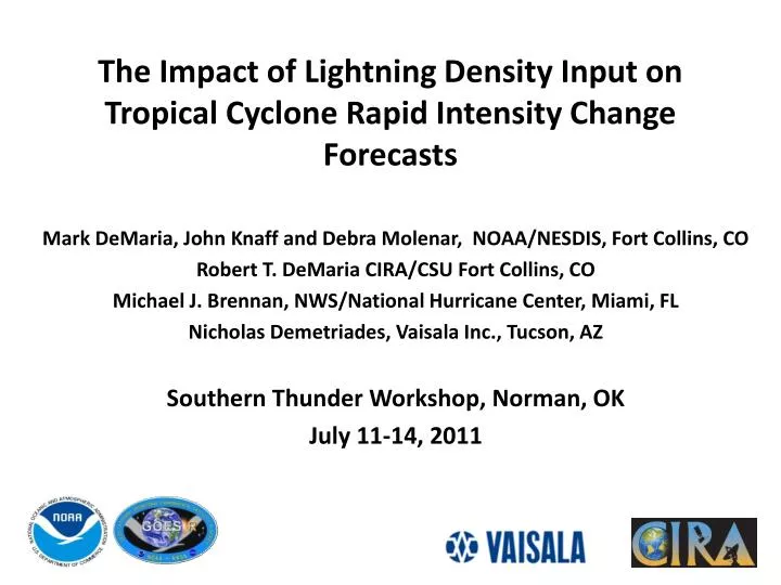 the impact of lightning density input on tropical cyclone rapid intensity change forecasts