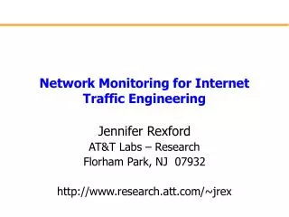 Network Monitoring for Internet Traffic Engineering