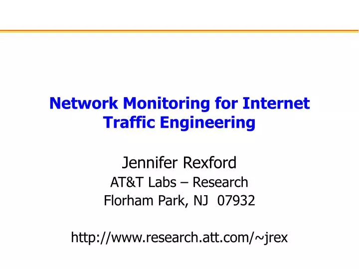 network monitoring for internet traffic engineering