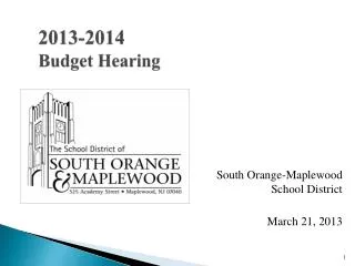 2013-2014 Budget Hearing