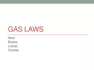 gas laws