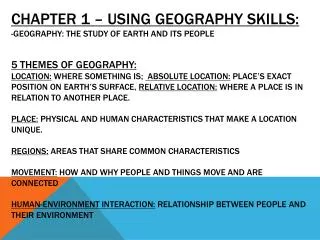 Human Geographer: Study people and their 		activities.