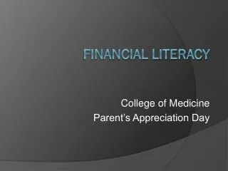 Financial Literacy