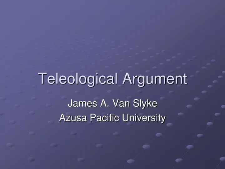 teleological argument