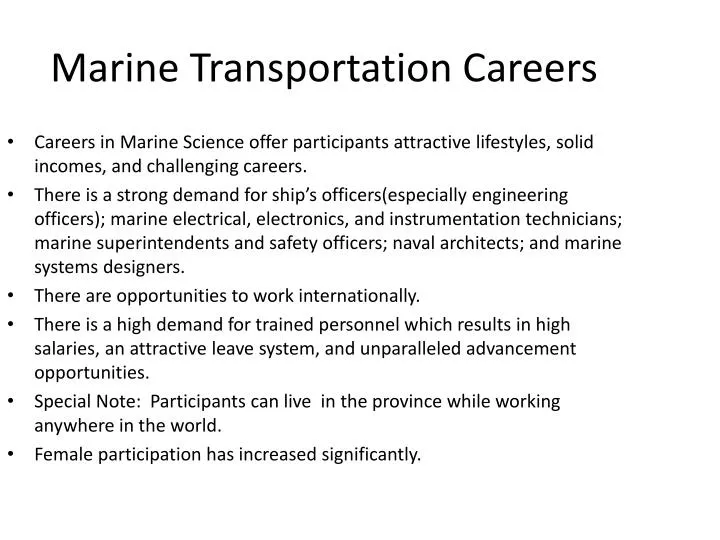 marine transportation careers