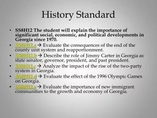 history standard