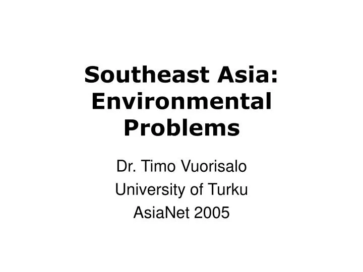 southeast asia environmental problems