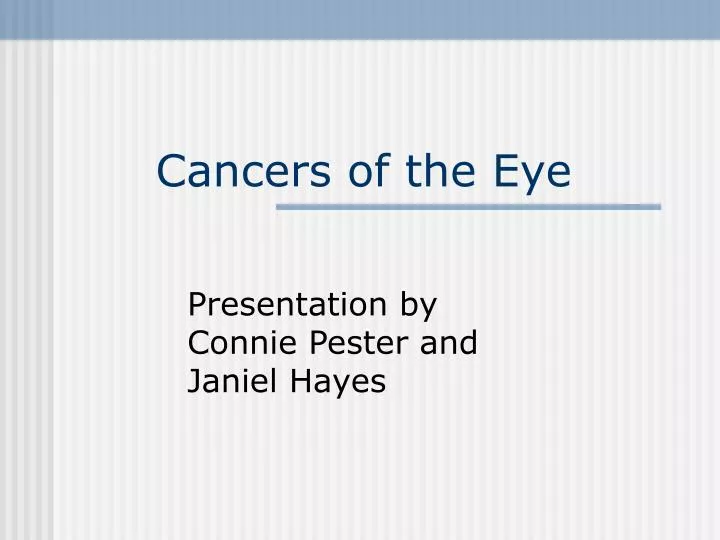 cancers of the eye