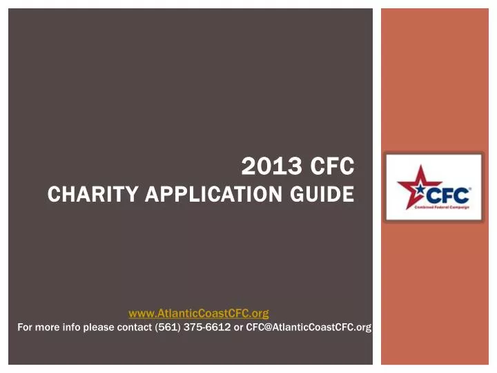 2013 cfc charity application guide