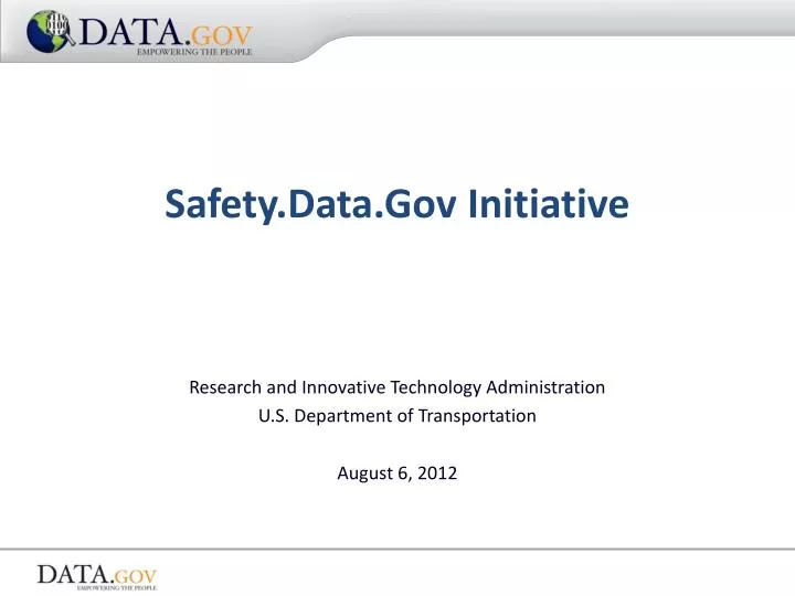 research and innovative technology administration u s department of transportation august 6 2012
