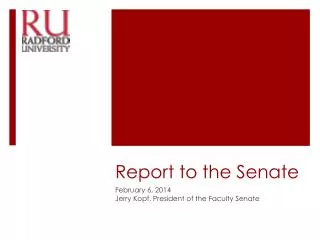 Report to the Senate