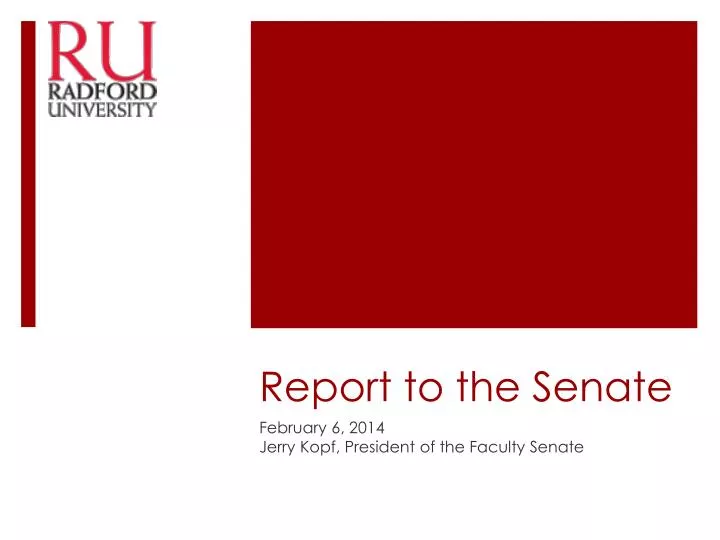 report to the senate