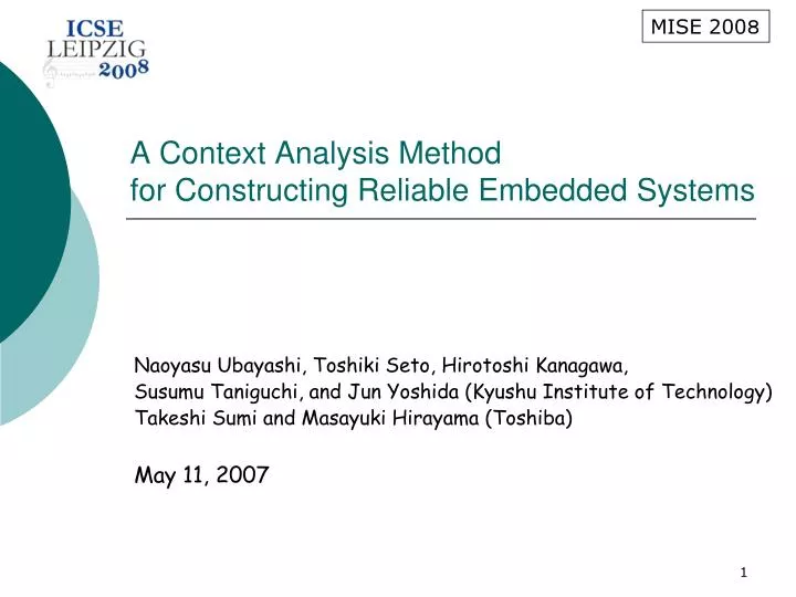 a context analysis method for constructing reliable embedded systems