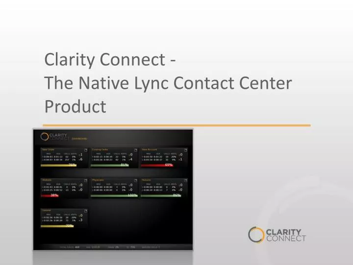 clarity connect the native lync contact center product