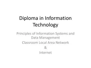 Diploma in Information Technology