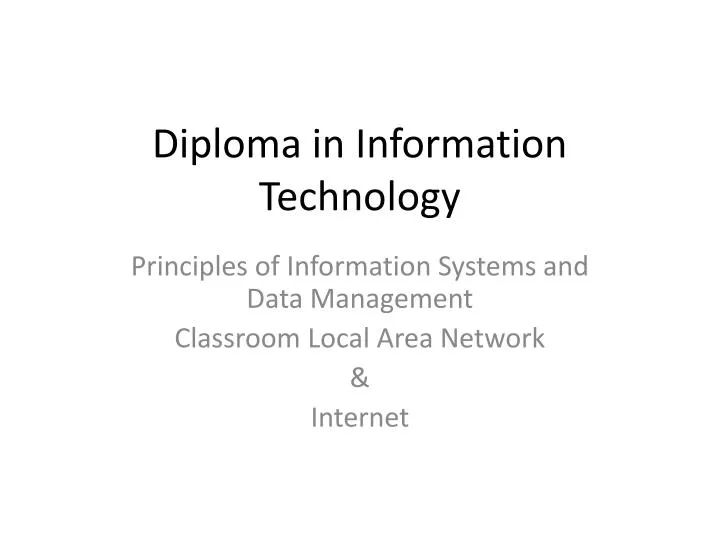 diploma in information technology